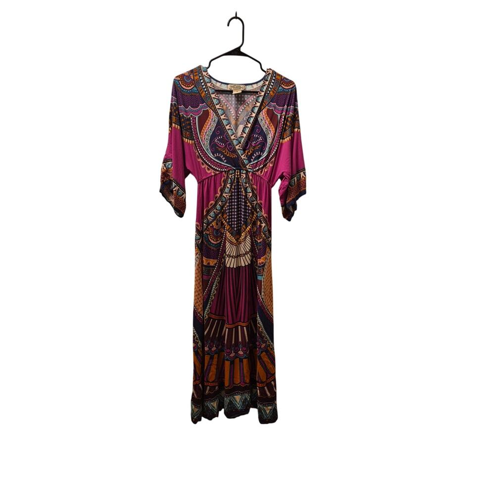 Flying Tomato Boho Maxi Dress - Vibrant Medallion Print - Size M
